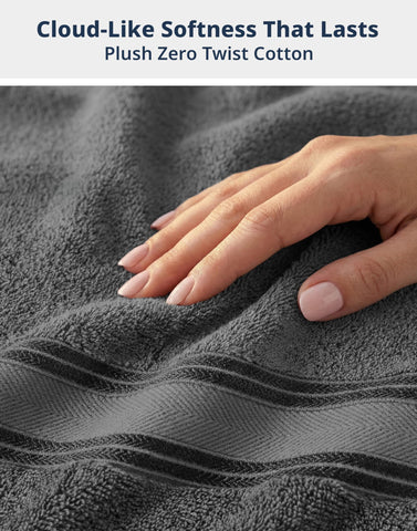 Lane Linen quick dry grey towel ready for daily bath use