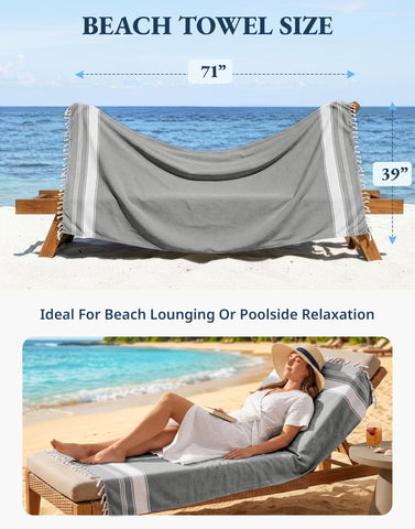 Lane Linen sand-free design reduces sand at edges for easy cleanup.