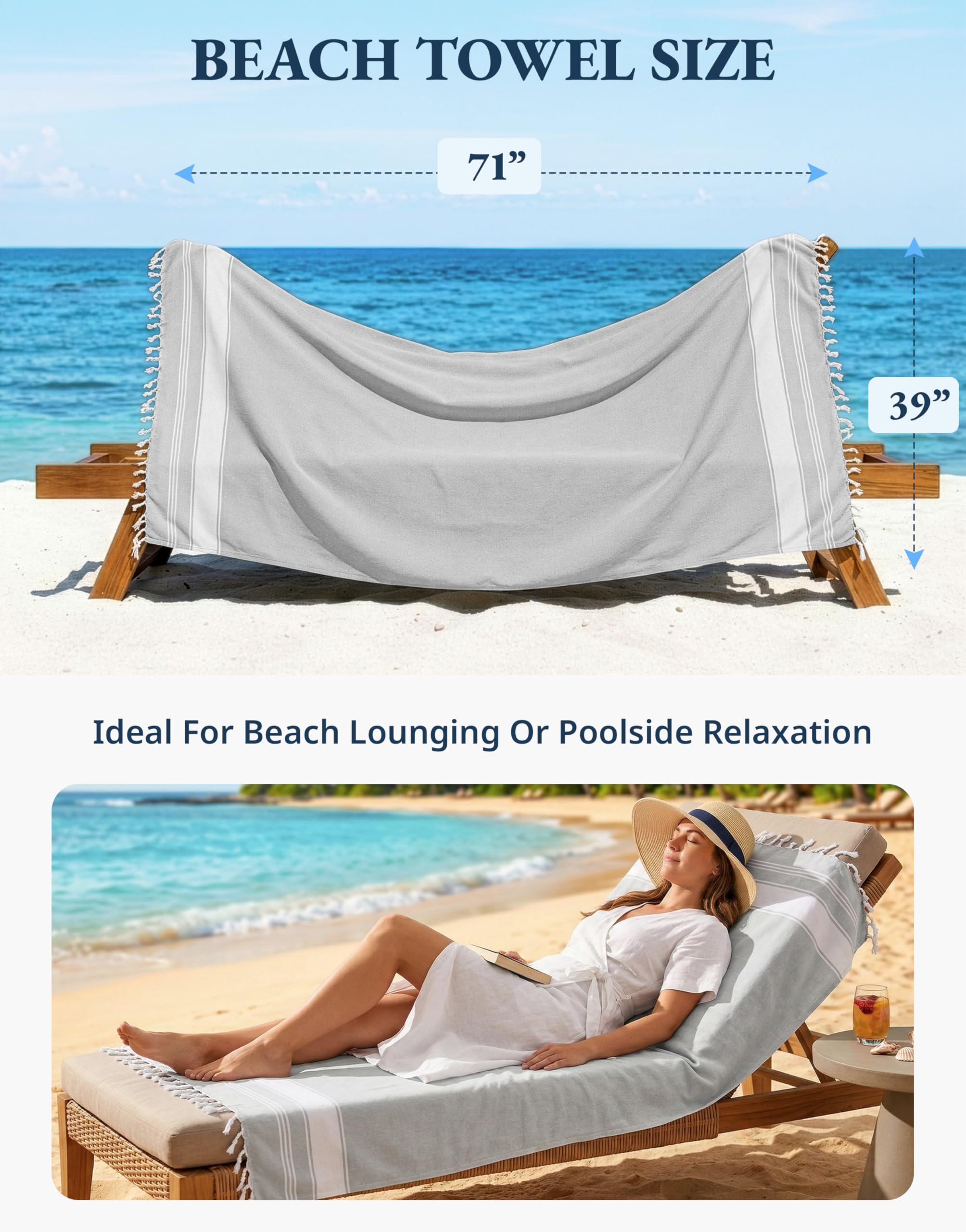 Lane Linen sand-free towel helps shake off sand quickly at the shore