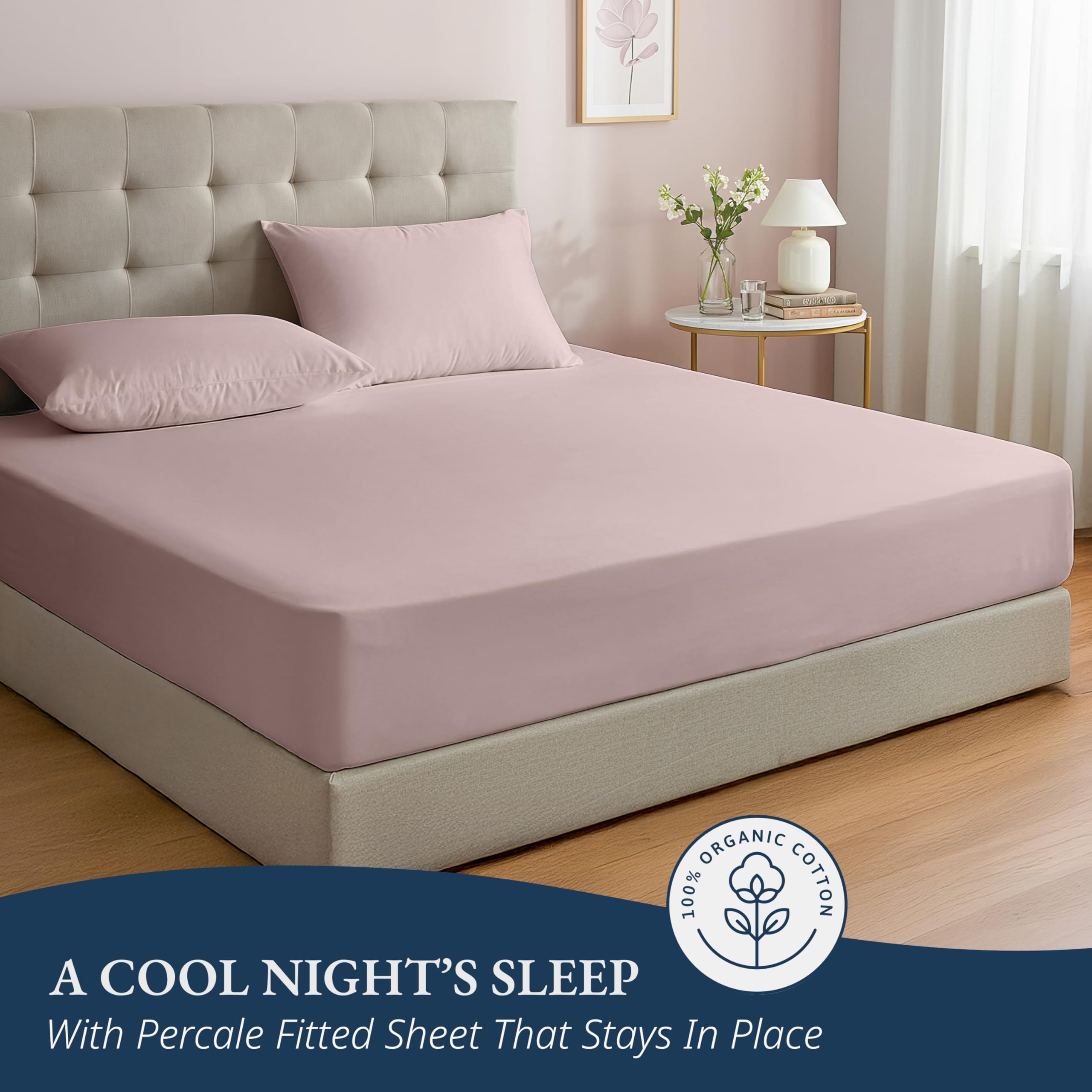 Lane Linen secure-fit elastic edge demonstrates snug sheet for 15 inch mattresses