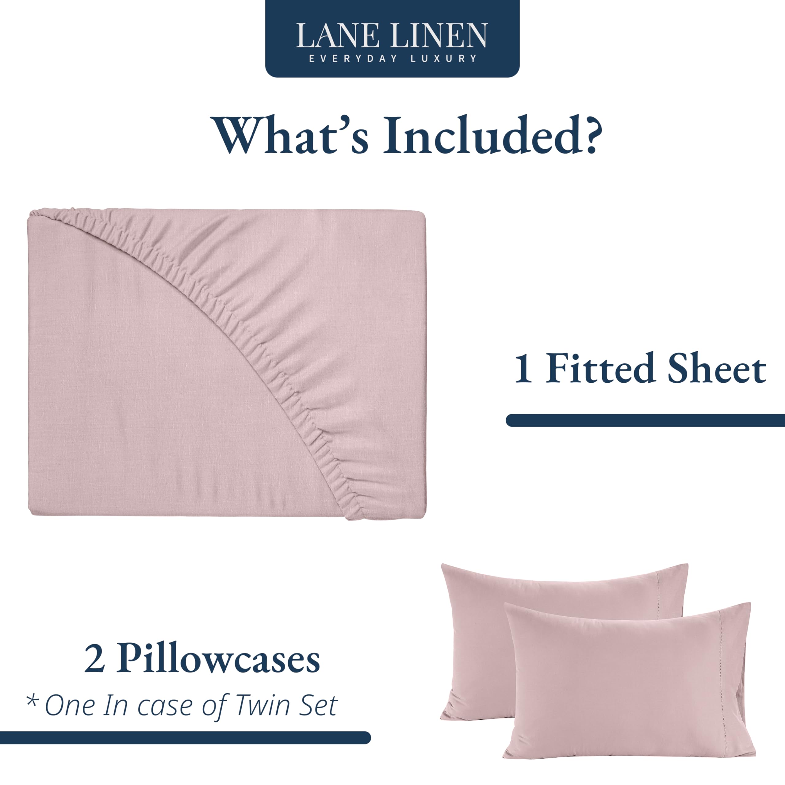 Lane Linen sepia rose standard pillowcase for coordinated sleep set