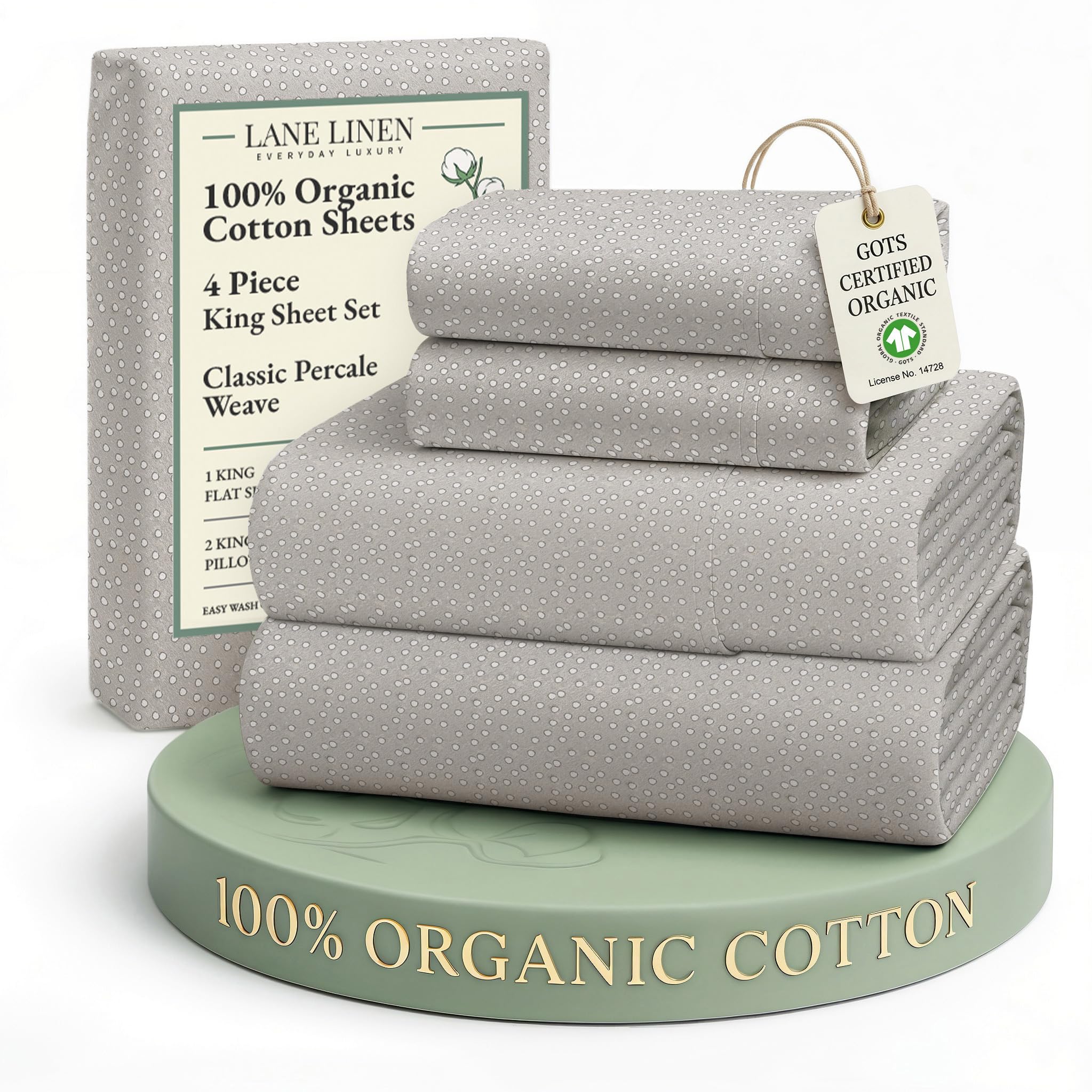 Lane Linen Snowdrop flat sheet for pure organic comfort and hotel-quality feel.