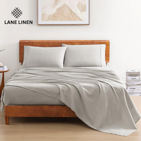 Lane Linen Snowdrop king fitted sheet with deep pockets for secure fit.