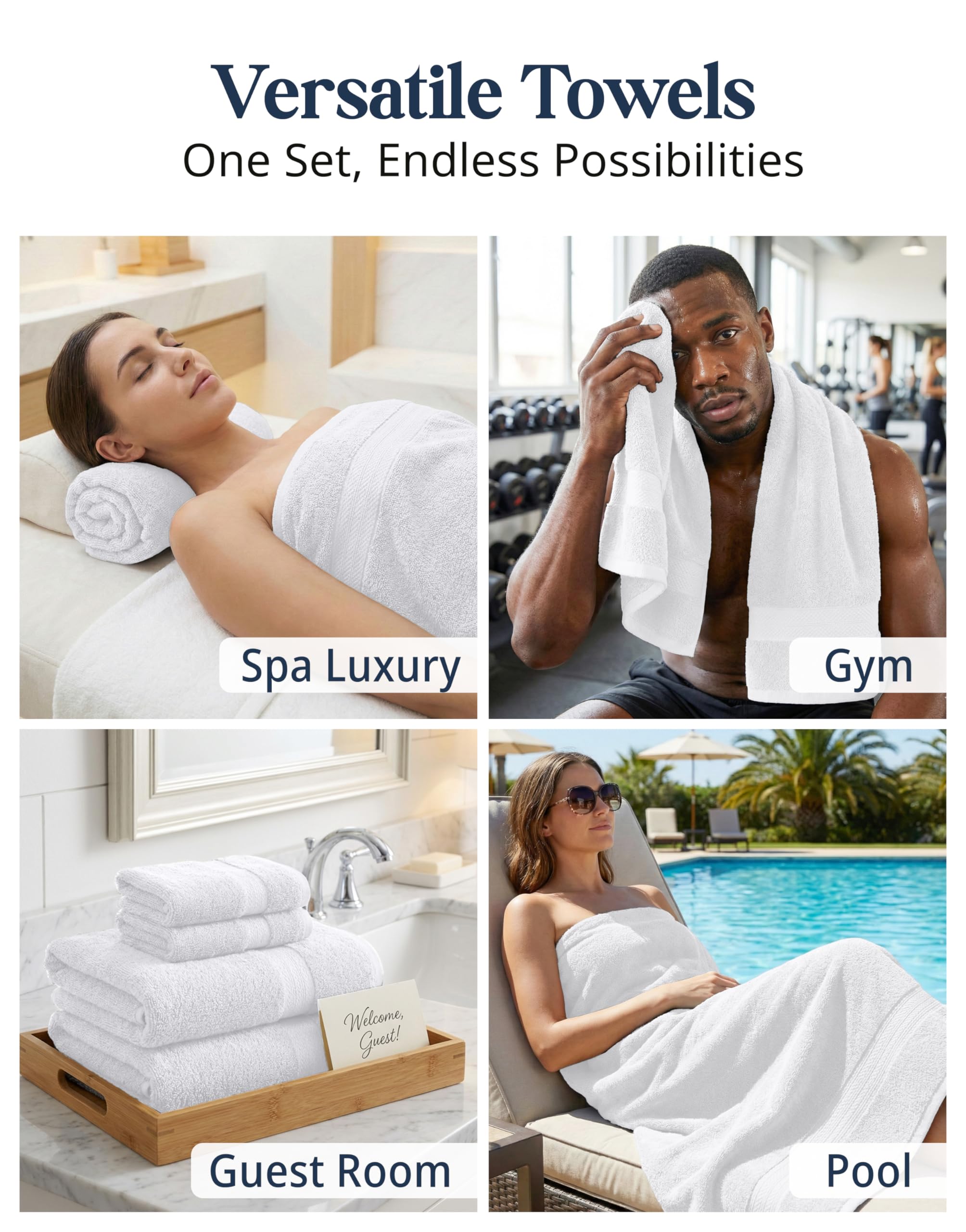LANE LINEN spa-like bathroom ambiance with towels on display