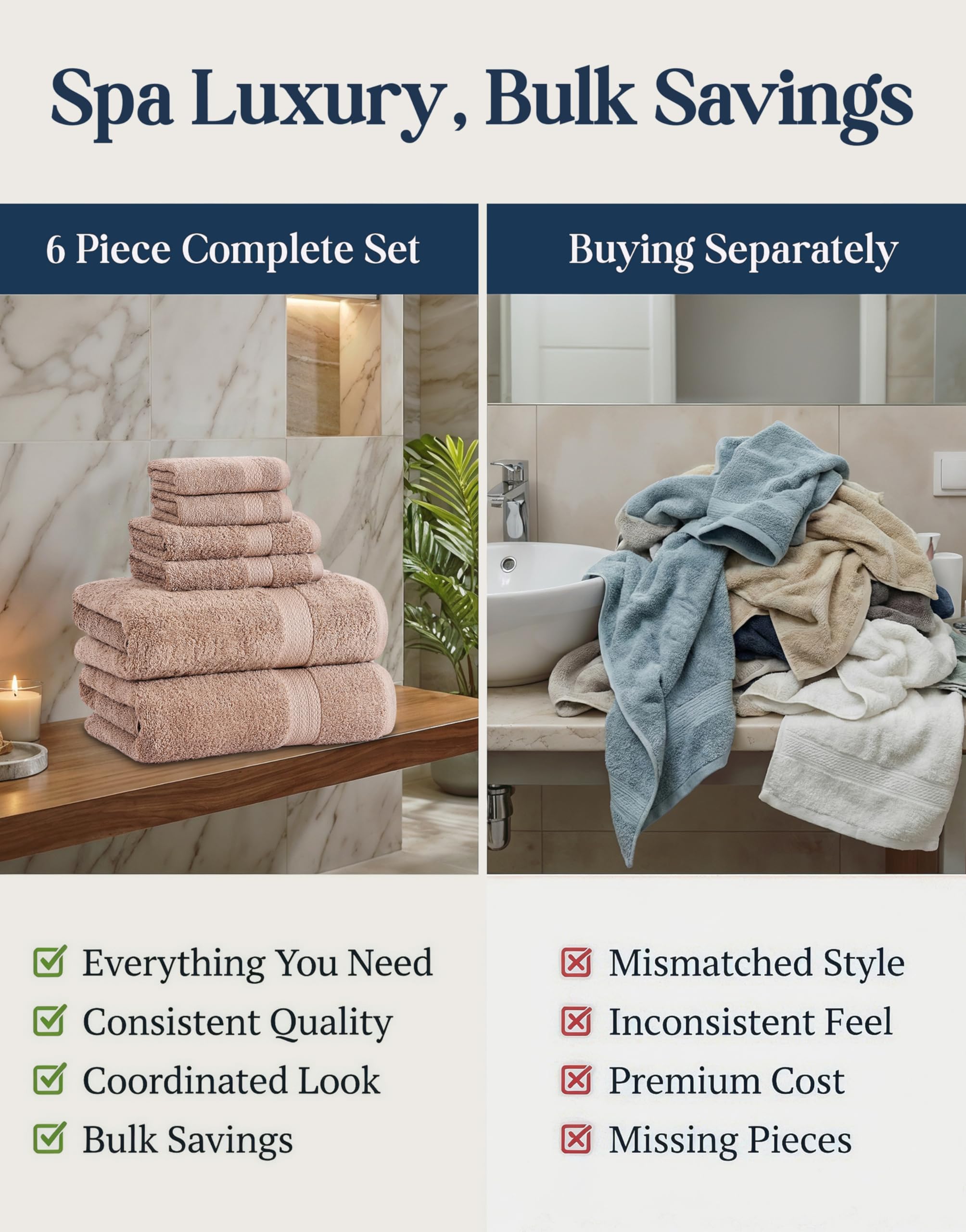 Lane Linen towel colors collection enhances any bathroom décor.