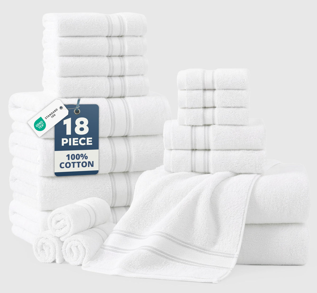 Lane Linen bath towels: plush 550 GSM cotton for strong absorbency.