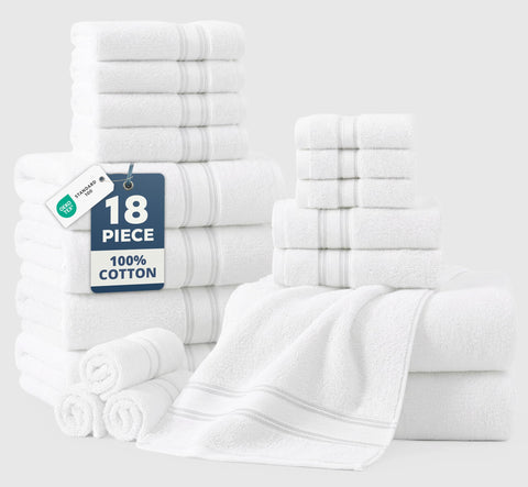 Lane Linen bath towels: plush 550 GSM cotton for strong absorbency.