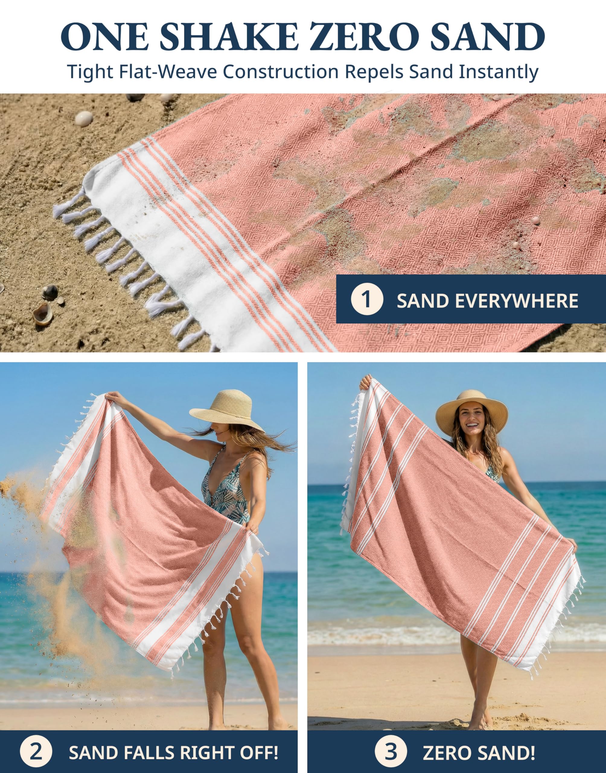 Lane Linen six towels shown packed compactly for travel and storage