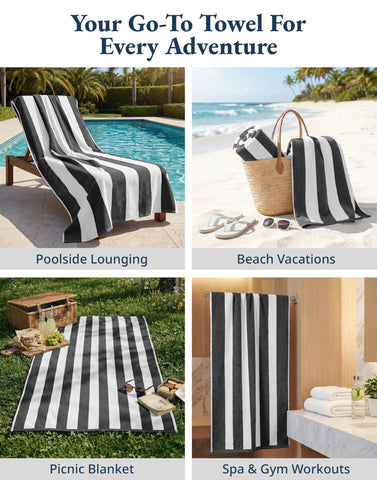 LANE LINEN travel-friendly towel for trips and hotels.