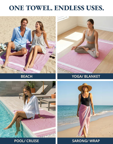 Lane Linen travel friendly towel folded for luggage efficiency