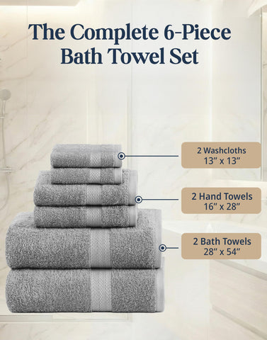 LANE LINEN Turkish towel set in grey hand towels stacked neatly