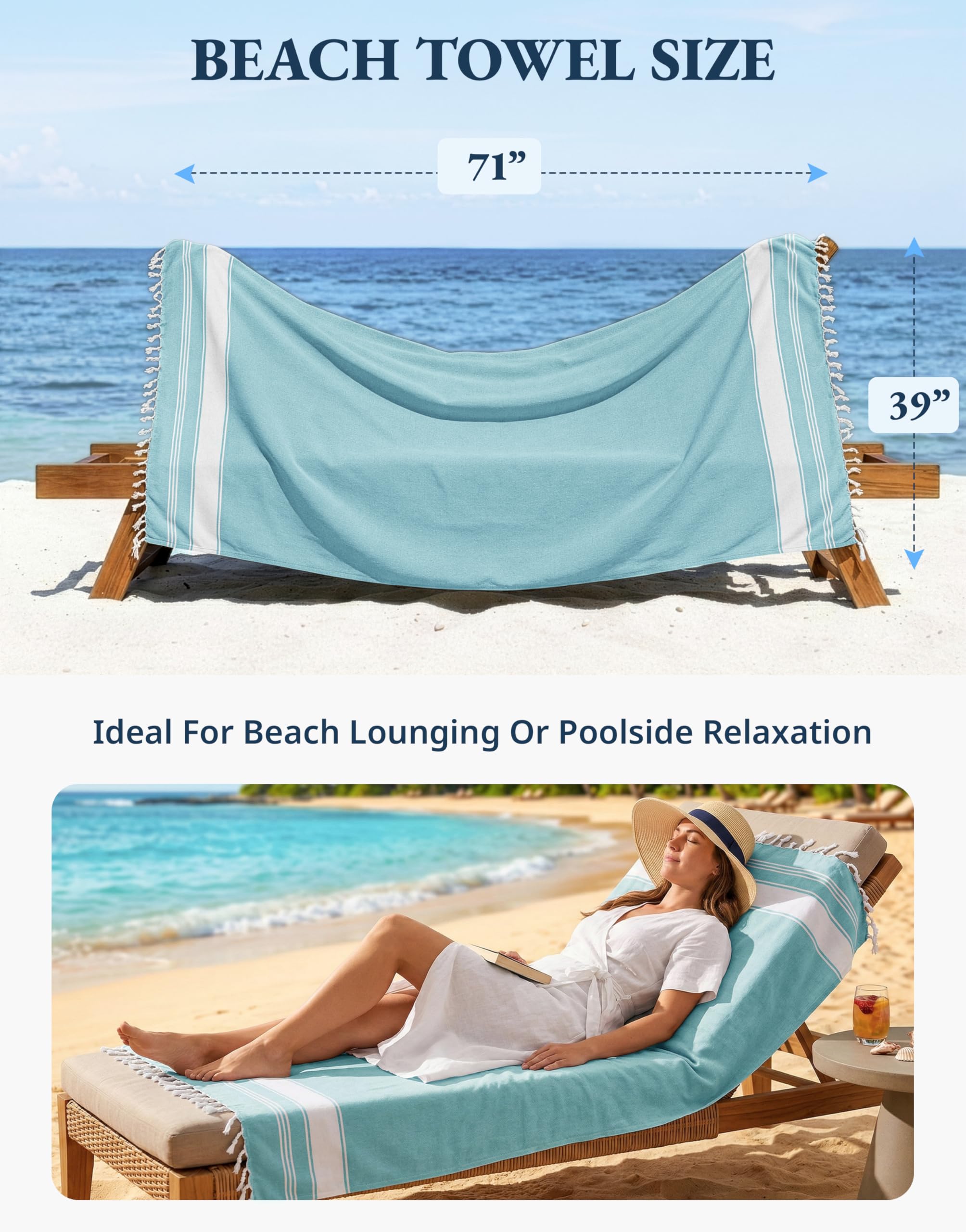 Lane Linen Turkish towel doubles as a sarong for sun protection.