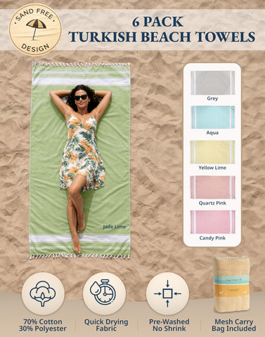 Lane Linen sand-free bag with the towel for easy sand removal at the shore.