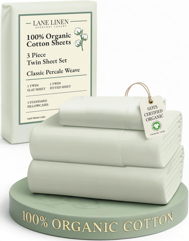 Lane Linen twin sheets percale soft – crisp, breathable comfort for restful nights.