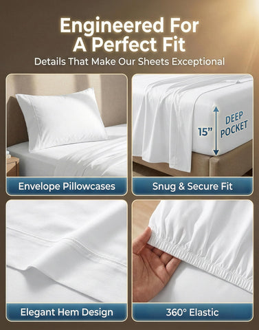 Lane Linen Twin XL hem-detail design on hotel-style sheets
