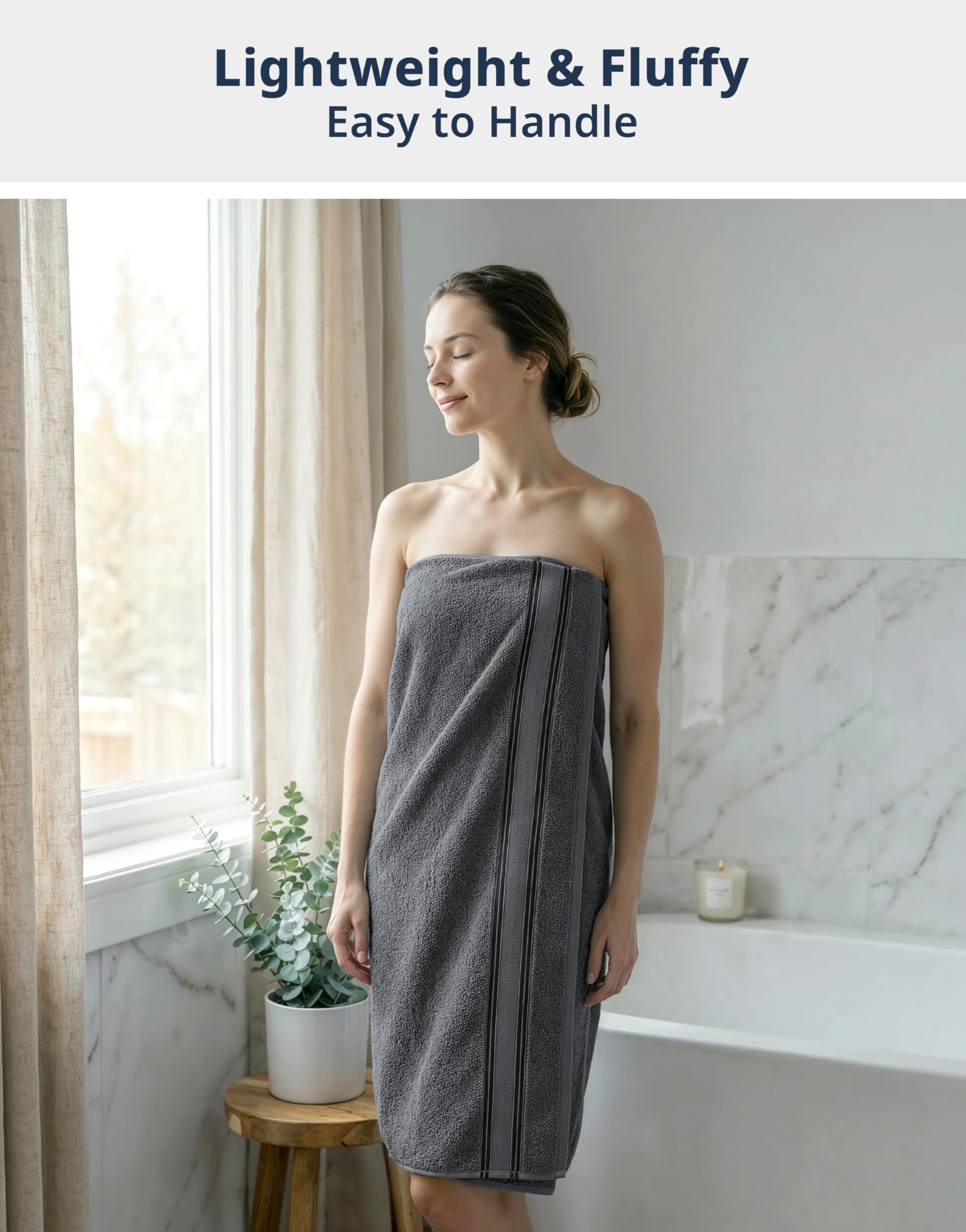 Lane Linen washcloths in cool grey provide gentle cleansing for delicate faces.