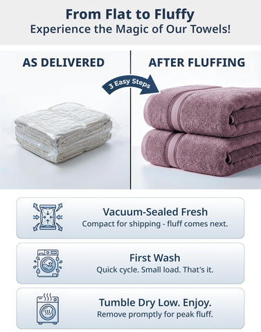 LANE LINEN Wishful Mauve washcloths 13x13 inches for daily use