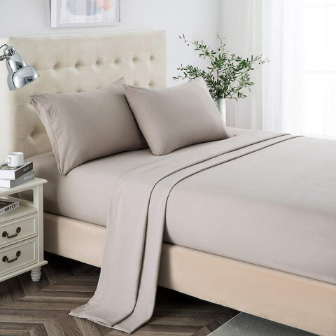 Lanest Housing queen sheet set with deep-pocket design for a secure fit on tall mattresses.