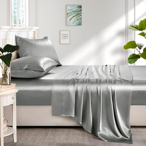 Lanest Housing Silk Satin Sheets fit mattresses up to 14 inches.