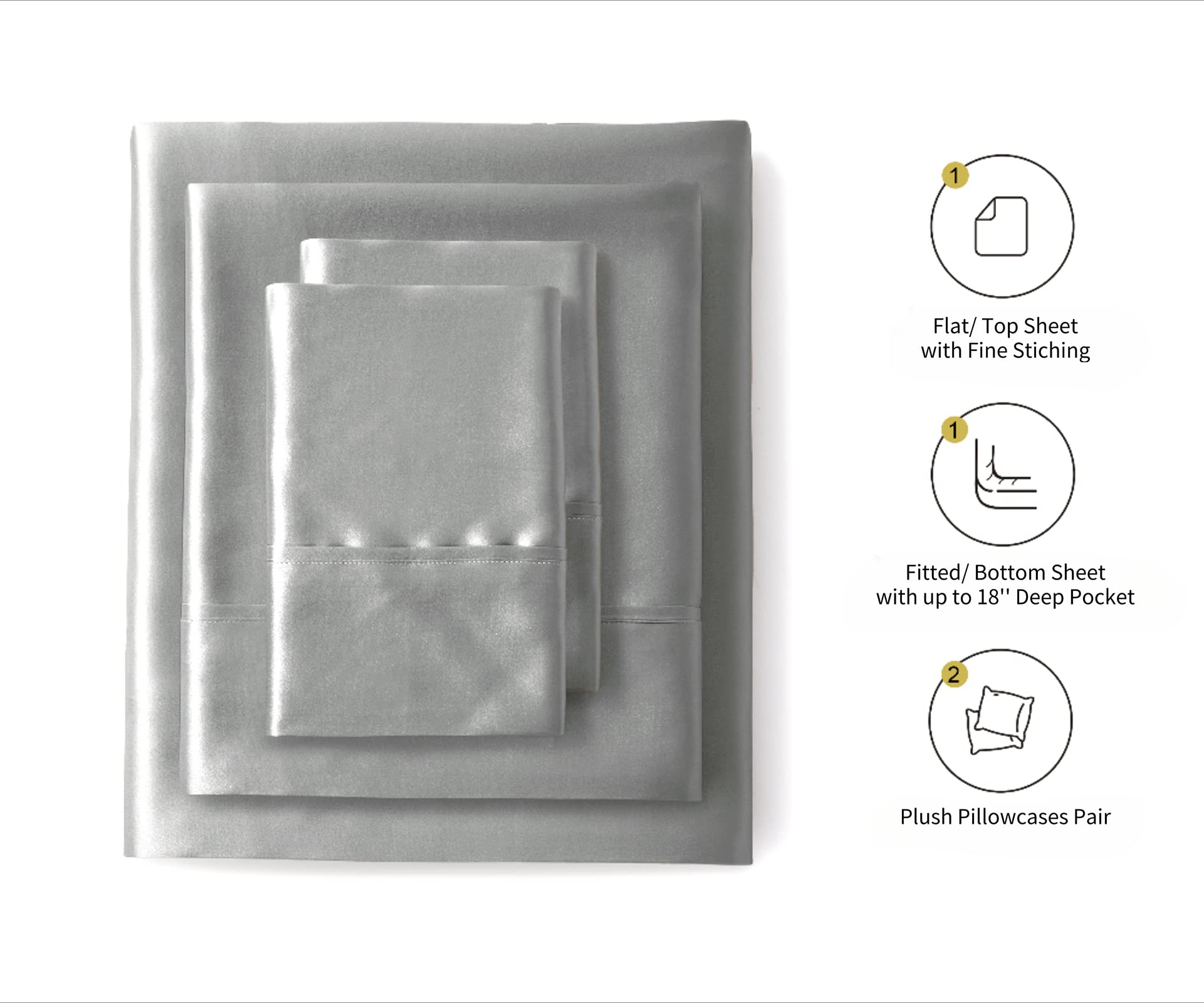 Lanest Housing Silk Satin Sheets offer cooling silky texture for restful nights.