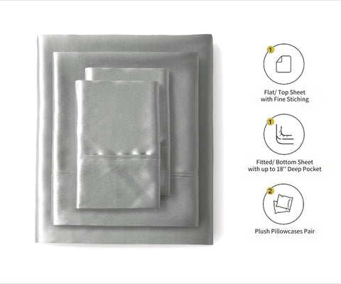 Lanest Housing Silk Satin Sheets offer cooling silky texture for restful nights.