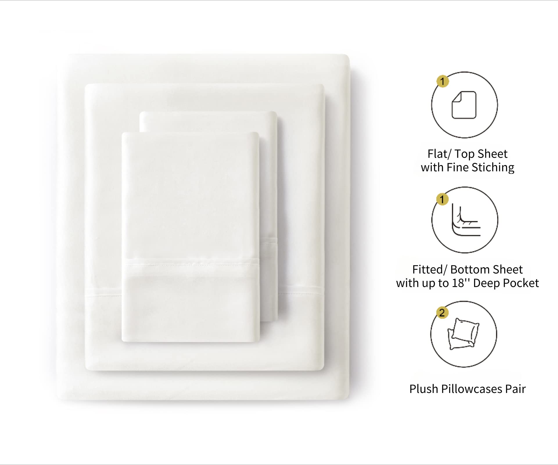 Lanest Housing satin with deep-pocket fitted design secures mattresses up to 14 inches.