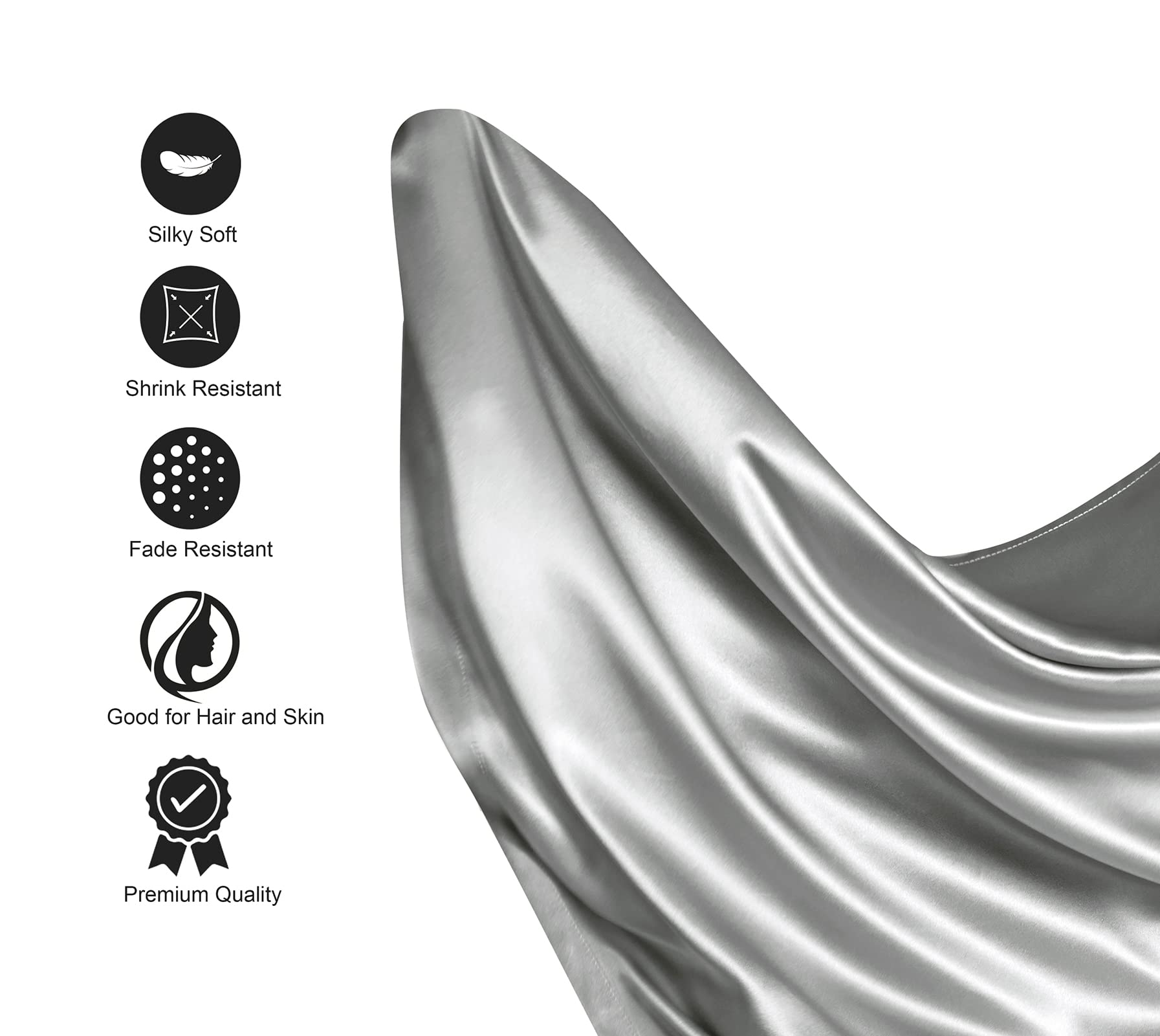 Lanest Housing Silk Satin Sheets provide skin-friendly, hypoallergenic sleep surface.
