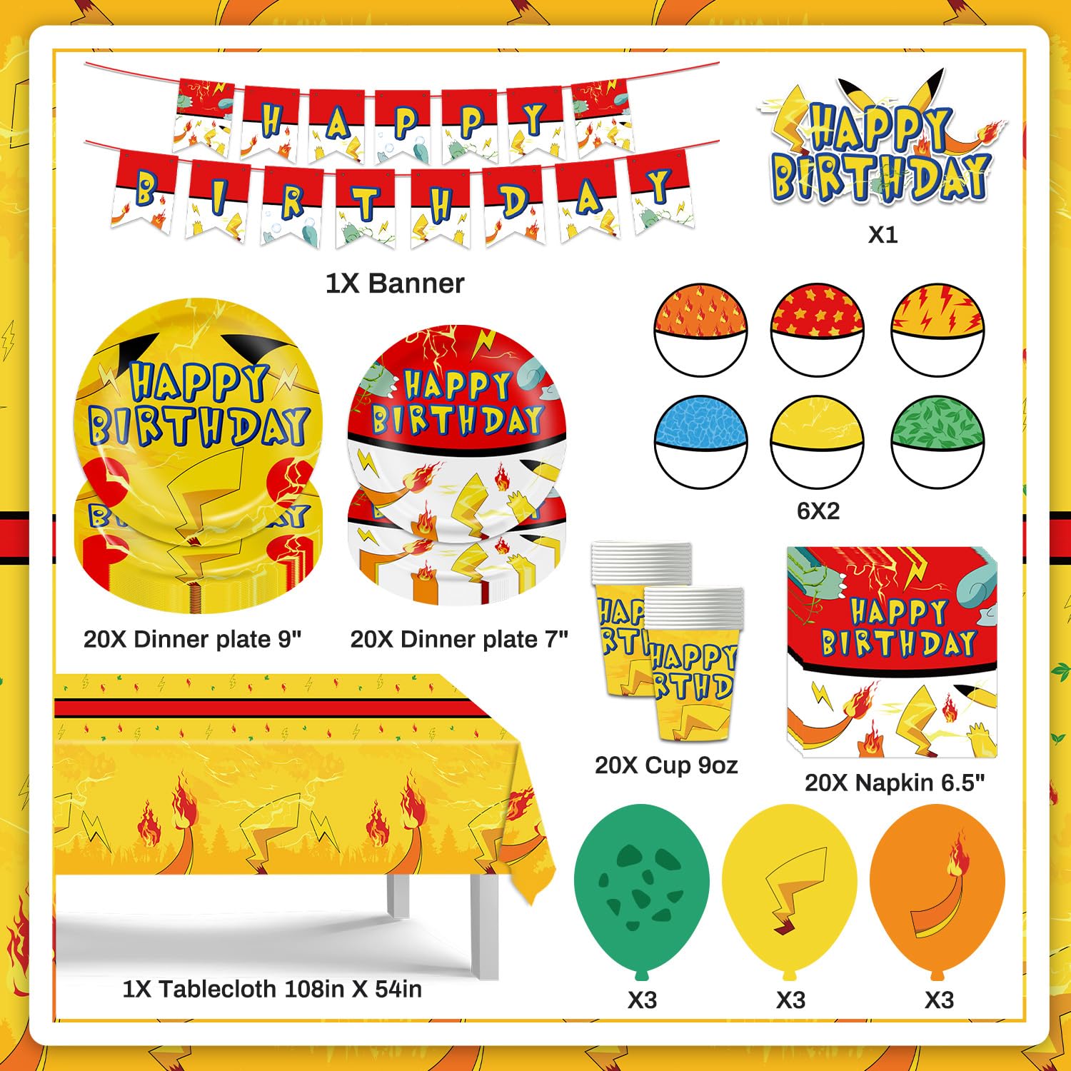 LANFUBEISI 104pcs birthday set balloons banner toppers highlighting festive decor and photo-ready moments