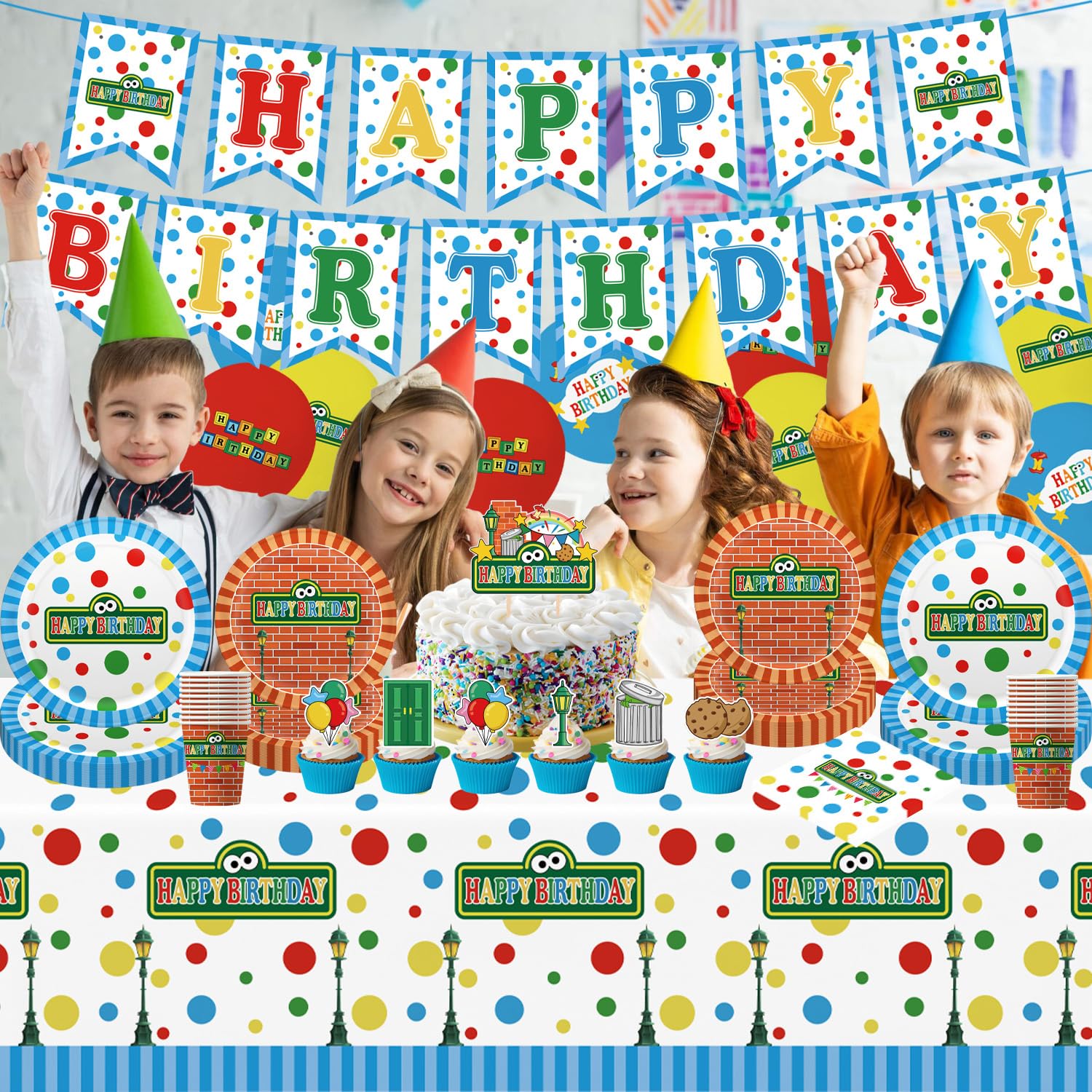 LANFUBEISI birthday banner with cheerful letters to instantly enhance the party look.