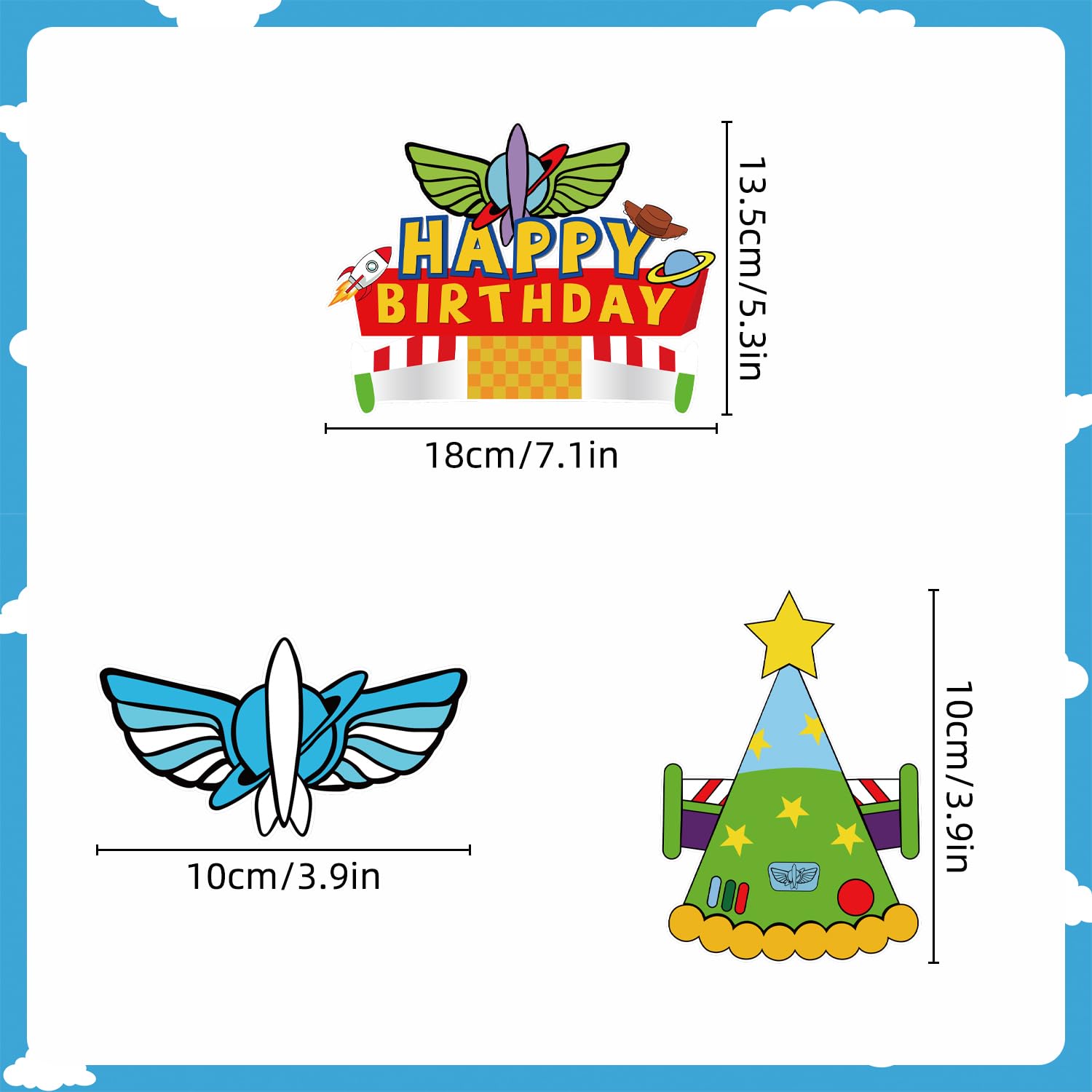 LANFUBEISI cupcake toppers decorate treats with playful birthday motifs.