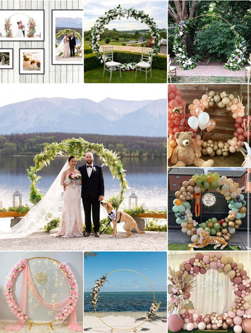 LANGXUN gold arch creates a premium photo background for memories.