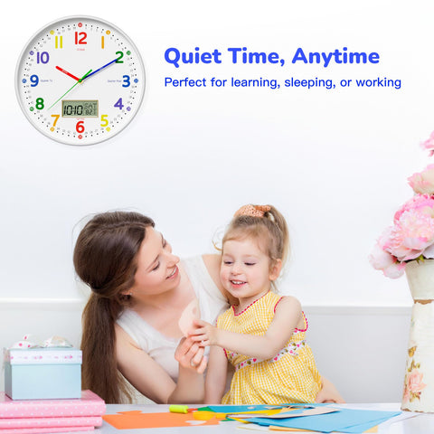 Lanktoo battery powered wall clock runs without cords easy to place anywhere.