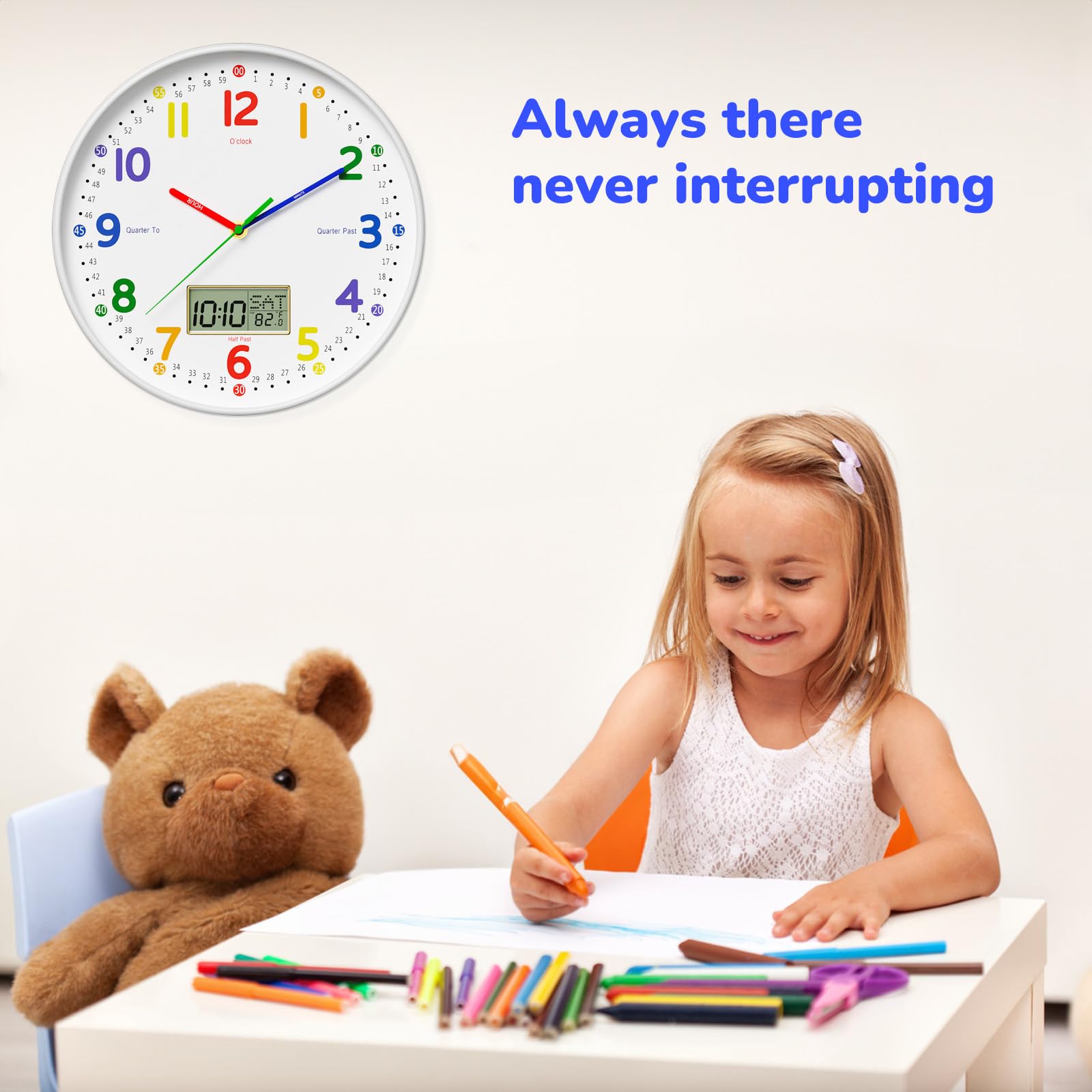 Lanktoo ideal educational decor supports time telling learning in homes.