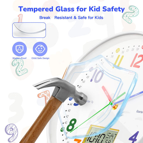 Lanktoo LCD date and temperature display keeps families organized throughout the day.