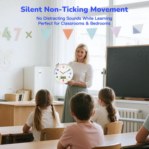Lanktoo quartz sweep movement stays quiet for focused study or bedtime routines.