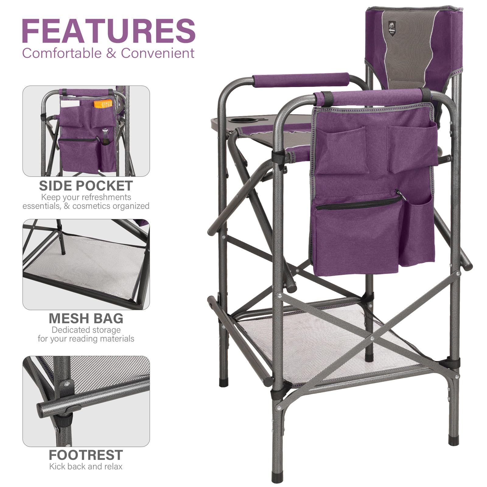 Heavy-duty LANMOUNTAIN chair with reinforced steel frame supports up to 400 lbs.