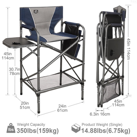 LANMOUNTAIN director chair with built-in footrest boosts comfort during long makeup sessions.