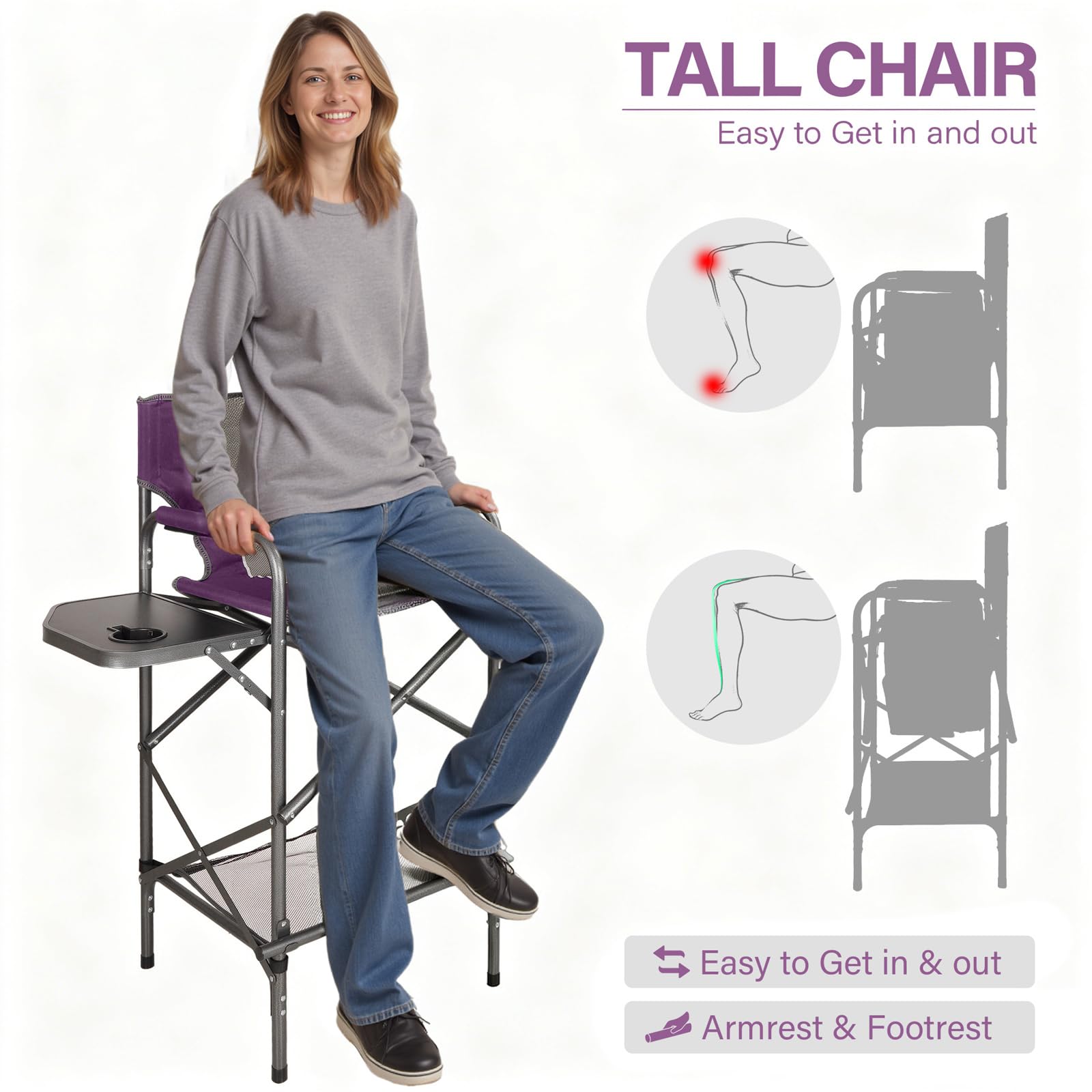 LANMOUNTAIN chair with storage pocket keeps small essentials within reach.