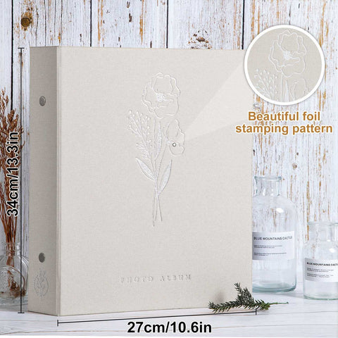 Lanpn beige linen cover with silver stamping for a premium look