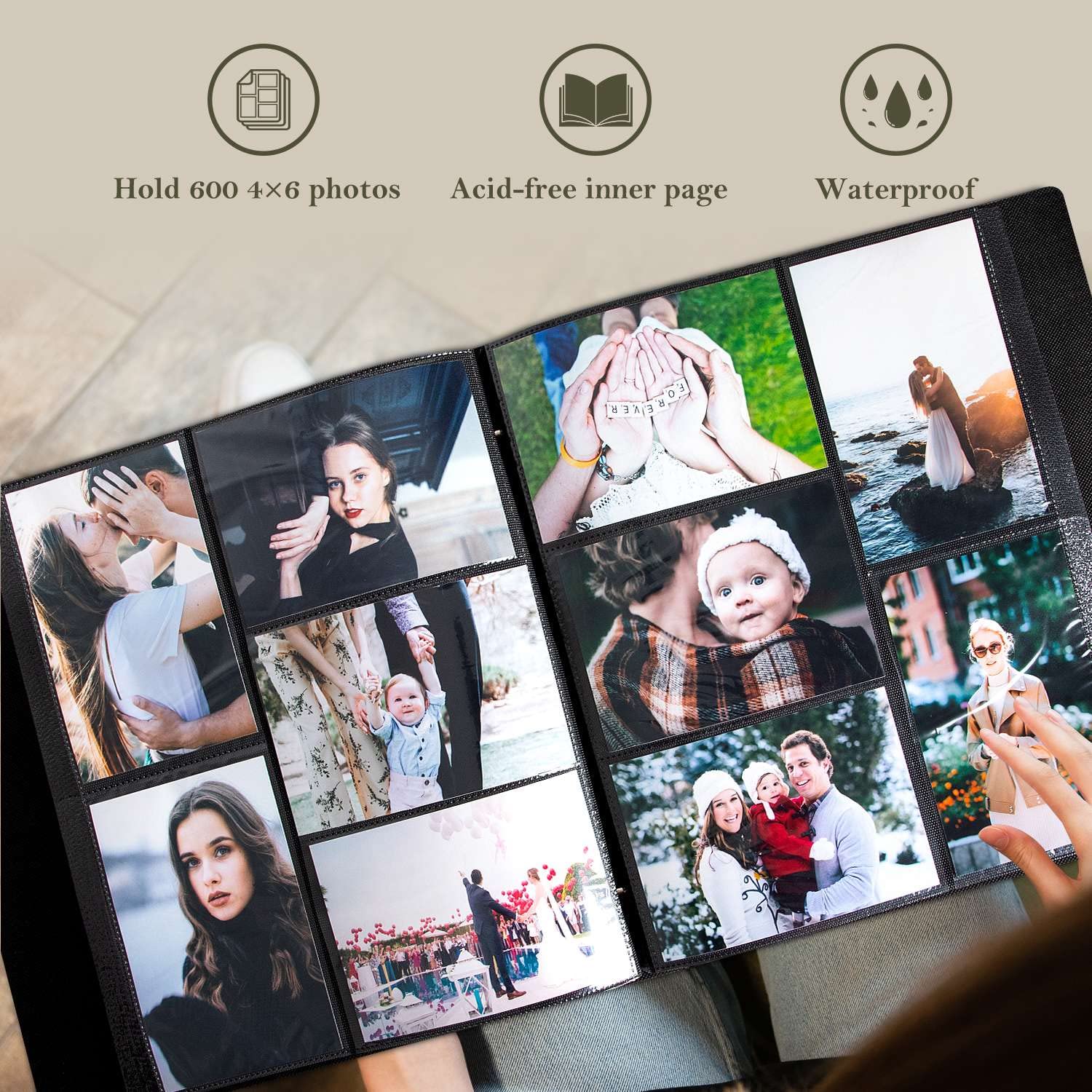 Lanpn 600-pocket layout keeps photos organized and accessible.