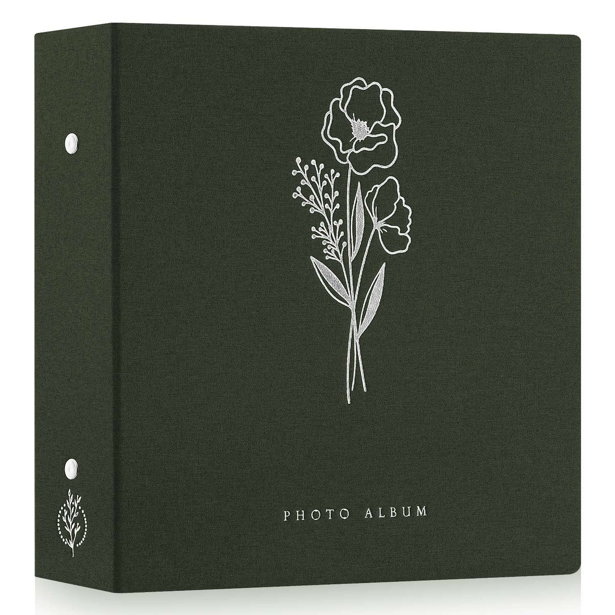 Lanpn photo album with green linen cover, durable chic style for keepsakes.