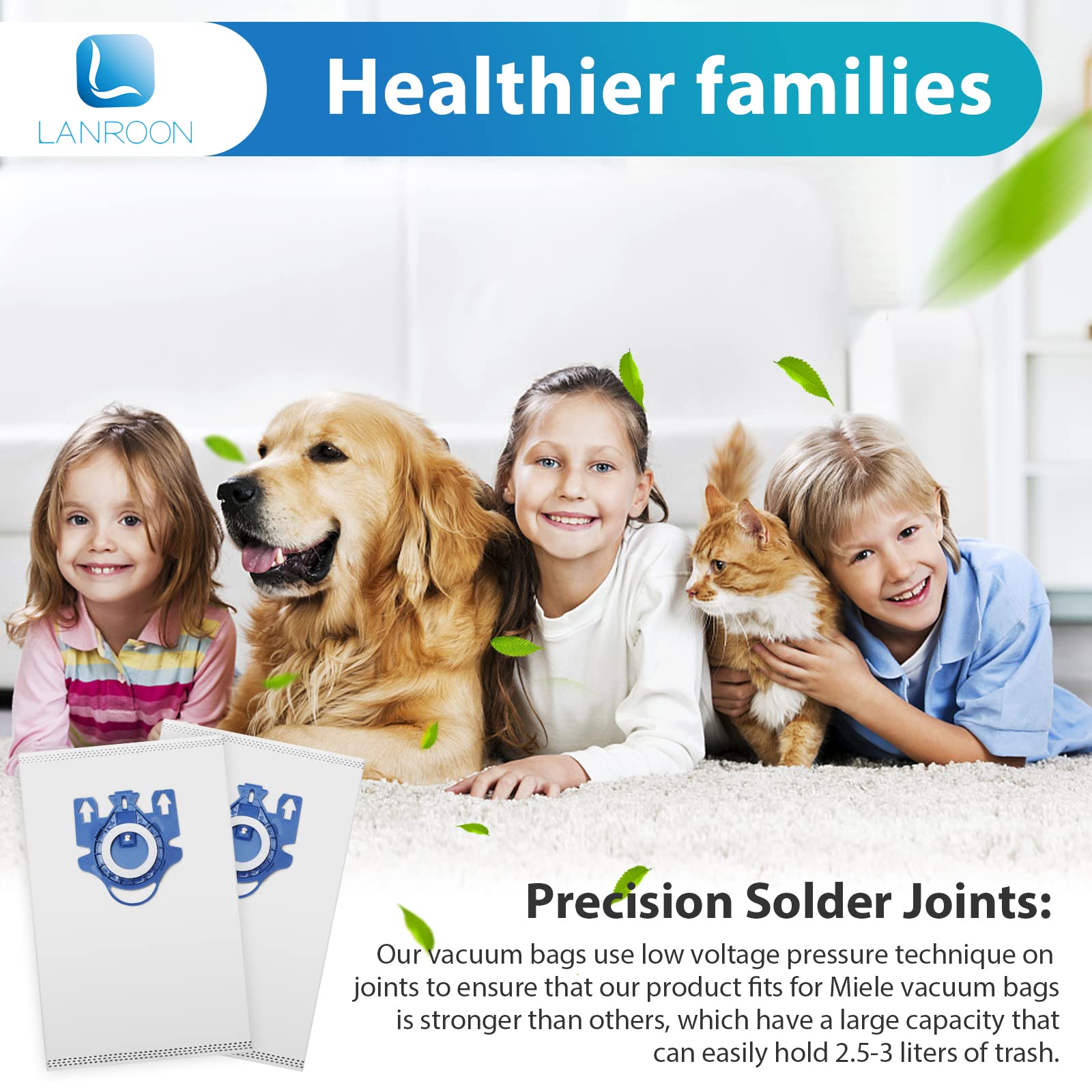LANROON 5 layer filtration system captures fine particles and dust efficiently.