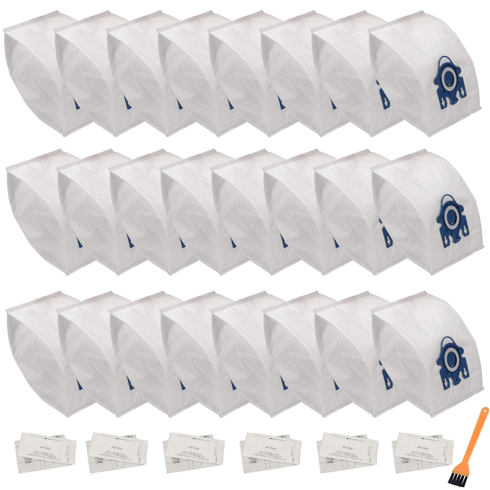 LANROON GN bags 24-pack for Miele vacuums with 3D design for larger debris.