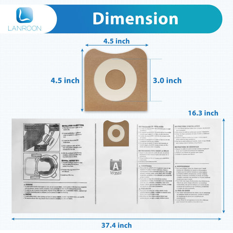 LANROON VF3502 inner end collar design improves particle containment during disposal.