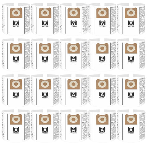 LANROON VF3502 vacuum bags for Ridgid vacuums with 20-pack packaging and solid filtration.