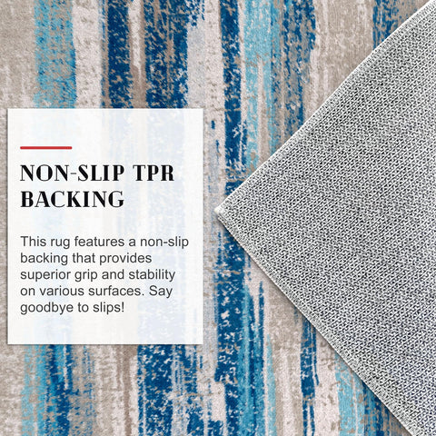 Lansny durable fade resistant rug maintains color with daily wear