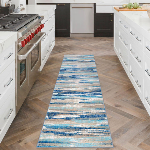 Lansny hallway runner non-slip backing improves stability on smooth floors.