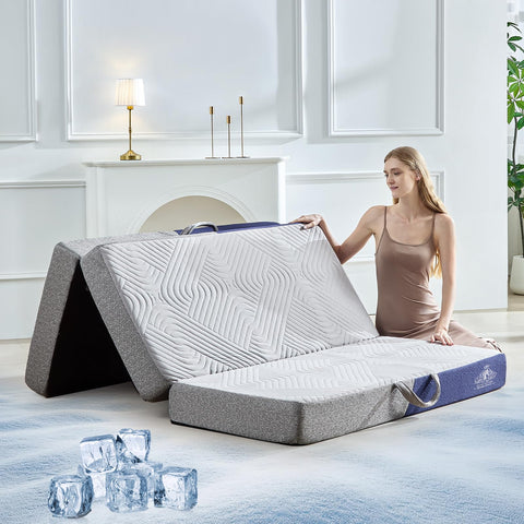 Lansteen cooling foldable mattress top fabric provides a cool, breathable sleep surface.