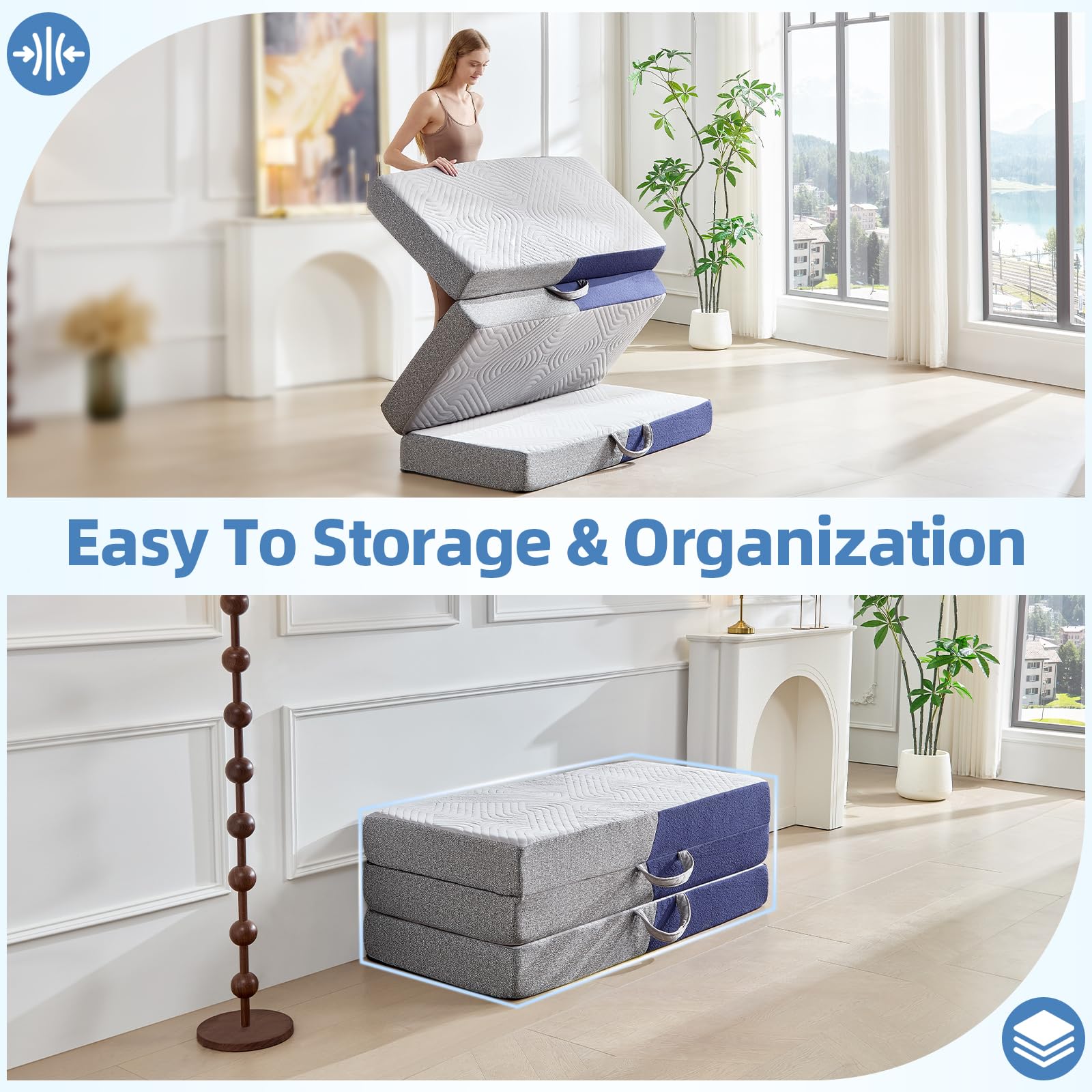 Lansteen Murphy bed-compatible design helps space-saving setups.