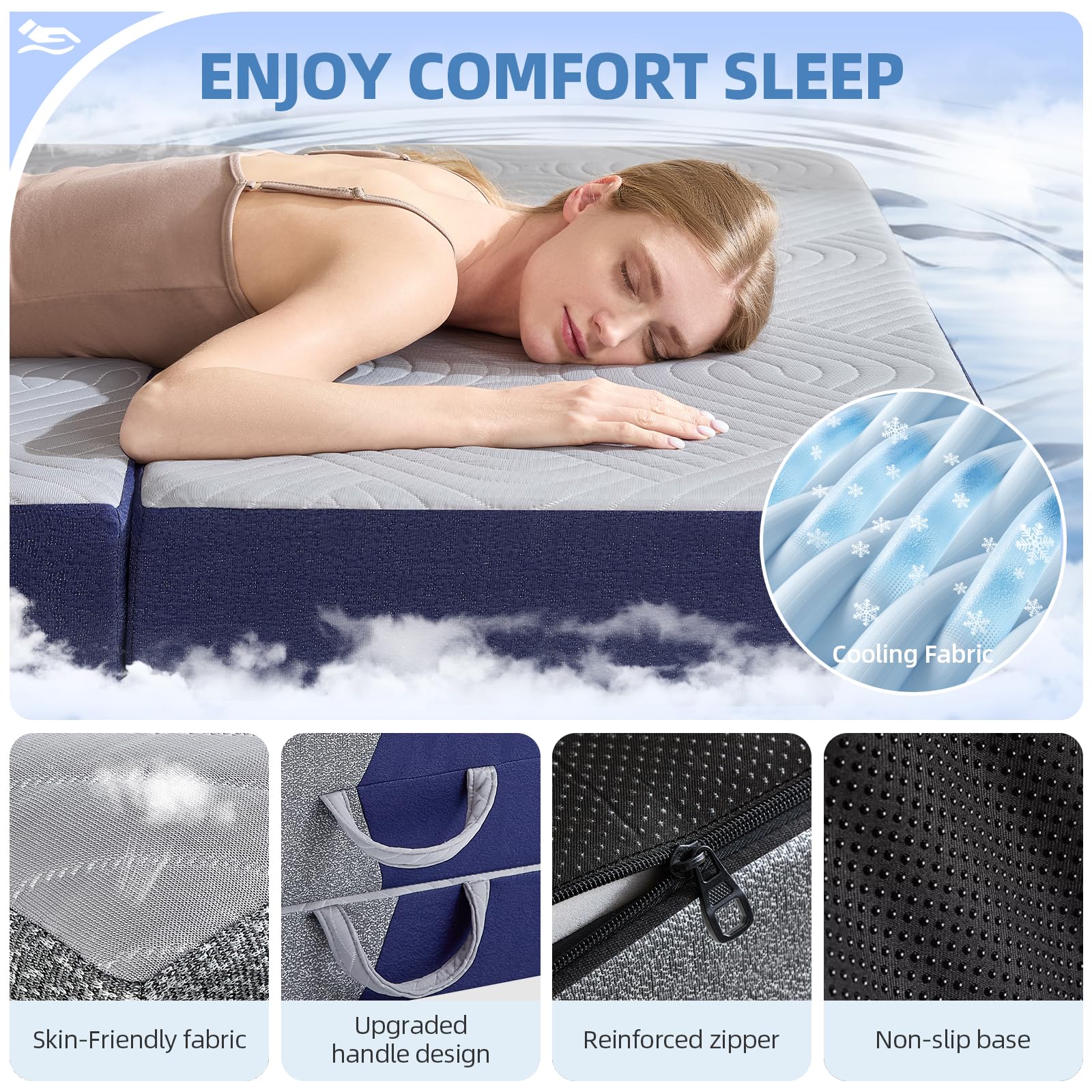 Lansteen non-slip bottom keeps the mattress secure on floors.